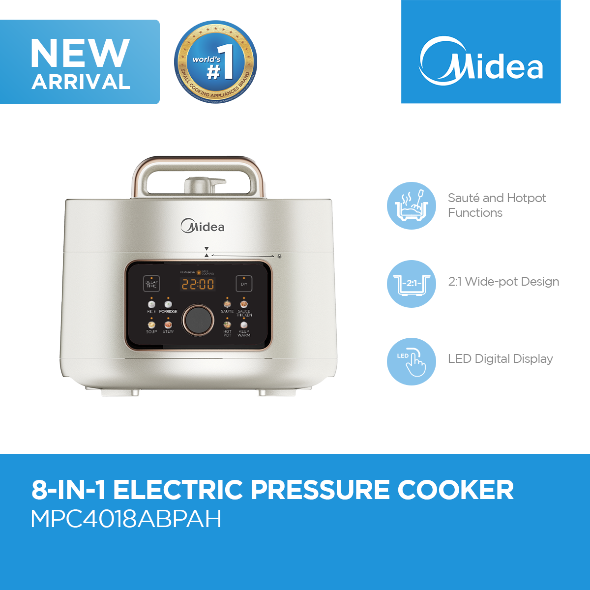 Midea 4L 8-in-1 Pressure Cooker